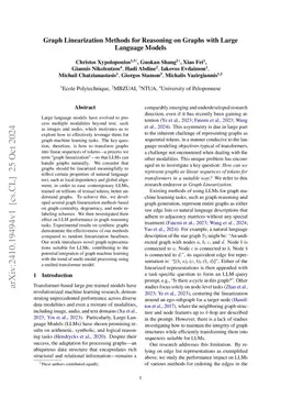 Graph Linearization Methods for Reasoning on Graphs with Large Language Models