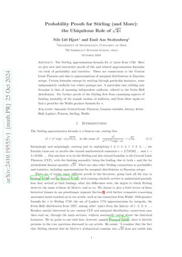 Probability Proofs for Stirling (and More): the Ubiquitous Role of
  $\mathbf{\sqrt{2π}}$