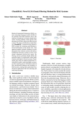 ChunkRAG: Novel LLM-Chunk Filtering Method for RAG Systems