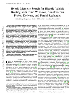 Hybrid Memetic Search for Electric Vehicle Routing with Time Windows, Simultaneous Pickup-Delivery, and Partial Recharges