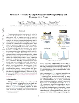 MonoDGP: Monocular 3D Object Detection with Decoupled-Query and Geometry-Error Priors