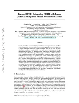 Frozen-DETR: Enhancing DETR with Image Understanding from Frozen
  Foundation Models