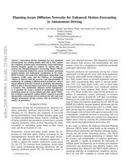 Planning-Aware Diffusion Networks for Enhanced Motion Forecasting in
  Autonomous Driving