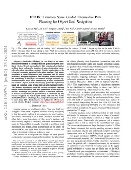 IPPON: Common Sense Guided Informative Path Planning for Object Goal
  Navigation