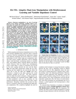 DA-VIL: Adaptive Dual-Arm Manipulation with Reinforcement Learning and
  Variable Impedance Control