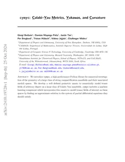 cymyc -- Calabi-Yau Metrics, Yukawas, and Curvature