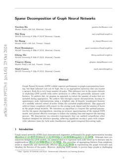 Sparse Decomposition of Graph Neural Networks