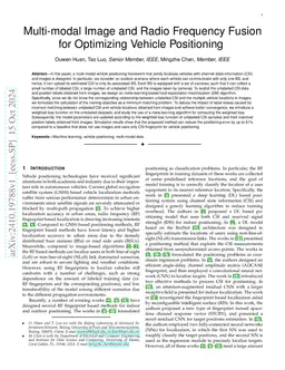Multi-modal Image and Radio Frequency Fusion for Optimizing Vehicle
  Positioning