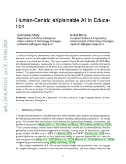 Human-Centric eXplainable AI in Education