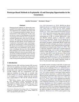 Prototype-Based Methods in Explainable AI and Emerging Opportunities in
  the Geosciences