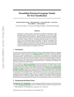 Ensembling Finetuned Language Models for Text Classification