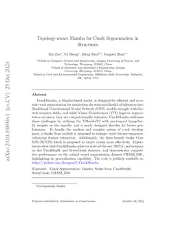 Topology-aware Mamba for Crack Segmentation in Structures