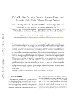 FLAASH: Flow-Attention Adaptive Semantic Hierarchical Fusion for
  Multi-Modal Tobacco Content Analysis