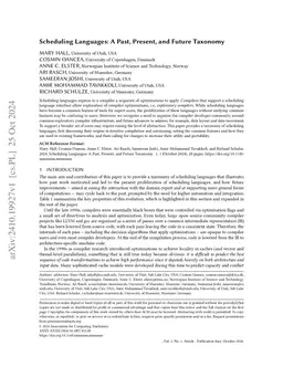 Scheduling Languages: A Past, Present, and Future Taxonomy