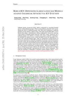 RobustKV: Defending Large Language Models against Jailbreak Attacks via
  KV Eviction