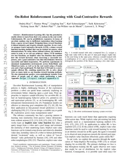On-Robot Reinforcement Learning with Goal-Contrastive Rewards