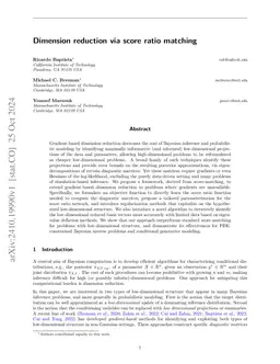 Dimension reduction via score ratio matching