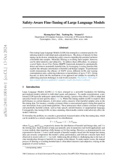 Safety-Aware Fine-Tuning of Large Language Models