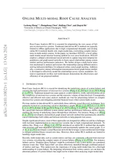 Online Multi-modal Root Cause Identification in Microservice Systems