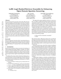 LoRE: Logit-Ranked Retriever Ensemble for Enhancing Open-Domain Question
  Answering