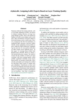 AlphaLoRA: Assigning LoRA Experts Based on Layer Training Quality