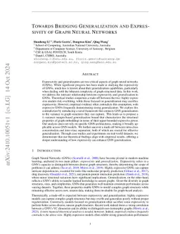 Towards Bridging Generalization and Expressivity of Graph Neural
  Networks
