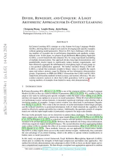 Divide, Reweight, and Conquer: A Logit Arithmetic Approach for
  In-Context Learning