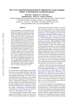 How to Leverage Demonstration Data in Alignment for Large Language
  Model? A Self-Imitation Learning Perspective