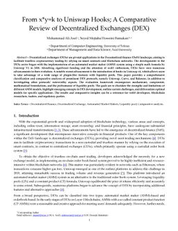 From x*y=k to Uniswap Hooks: A Comparative Review of Decentralized
  Exchanges (DEX)