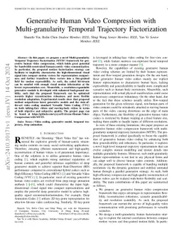 Generative Human Video Compression with Multi-granularity Temporal
  Trajectory Factorization