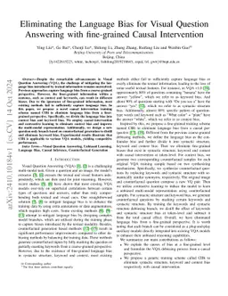 Eliminating the Language Bias for Visual Question Answering with
  fine-grained Causal Intervention