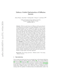 Saliency Guided Optimization of Diffusion Latents