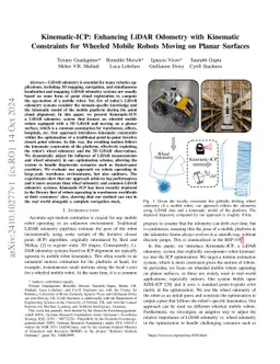 Kinematic-ICP: Enhancing LiDAR Odometry with Kinematic Constraints for Wheeled Mobile Robots Moving on Planar Surfaces