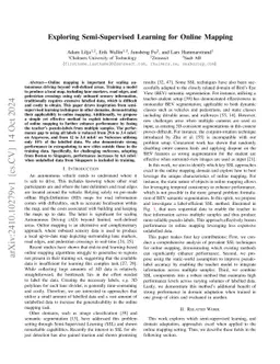 Exploring Semi-Supervised Learning for Online Mapping