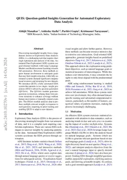 QUIS: Question-guided Insights Generation for Automated Exploratory Data
  Analysis