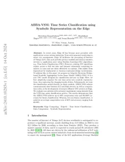 ABBA-VSM: Time Series Classification using Symbolic Representation on
  the Edge