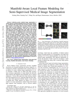 Manifold-Aware Local Feature Modeling for Semi-Supervised Medical Image
  Segmentation