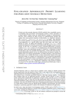 Fine-grained Abnormality Prompt Learning for Zero-shot Anomaly Detection