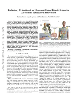 Preliminary Evaluation of an Ultrasound-Guided Robotic System for
  Autonomous Percutaneous Intervention