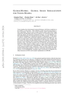 GlobalMamba: Global Image Serialization for Vision Mamba