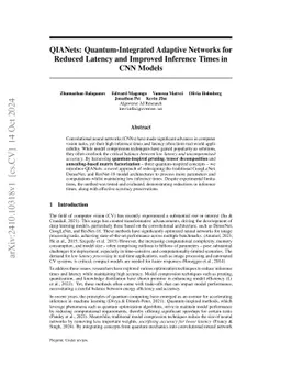QIANets: Quantum-Integrated Adaptive Networks for Reduced Latency and
  Improved Inference Times in CNN Models