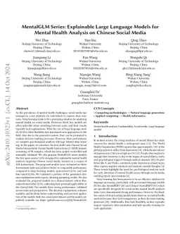 MentalGLM Series: Explainable Large Language Models for Mental Health
  Analysis on Chinese Social Media