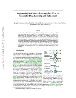 Augmenting In-Context-Learning in LLMs via Automatic Data Labeling and
  Refinement