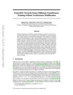 FasterDiT: Towards Faster Diffusion Transformers Training without
  Architecture Modification