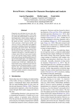 BookWorm: A Dataset for Character Description and Analysis