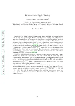 Deterministic Apple Tasting