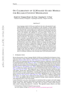 On Calibration of LLM-based Guard Models for Reliable Content Moderation