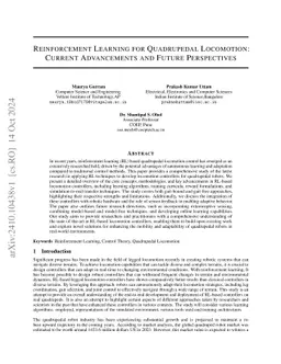 Reinforcement Learning For Quadrupedal Locomotion: Current Advancements
  And Future Perspectives