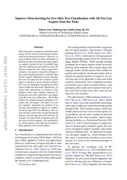 Improve Meta-learning for Few-Shot Text Classification with All You Can
  Acquire from the Tasks