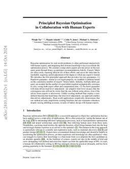 Principled Bayesian Optimisation in Collaboration with Human Experts